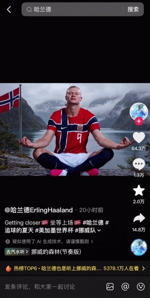 瑞士vs波黑-7-必有高人指点！哈兰德抖音账号晒打坐图，配乐《挪威的森林》-i9
