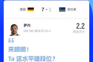 约旦vs阿根廷-7-被疯狂吐槽！吧友为萨内打2.2分：7个进球和你毫无关系