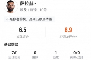 新西兰vs比利时-4-萨拉赫1助攻3关键传球 1射1失良机+3过人0成功 3造犯规 获6.5分-46