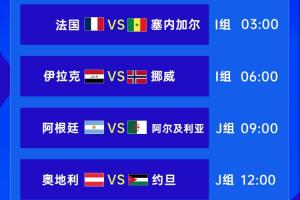 乌兹别克斯坦vs哥伦比亚-4-上届冠亚军登场法国阿根廷挪威将亮相 梅西姆巴佩冲16球纪录